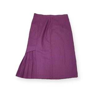 Roberto Orsini wool blend skirt purple pleats Size 16 midi retro